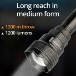 Lanternă Dulotec Multi Zoom, 1.200 lumeni, rază de acțiune de până la 1.300 de metri, cu telecomandă » Lanternaputernica.RO