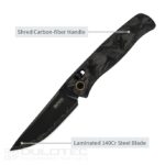 Cuțit pliant SRM Medal 255L-FB2 – Mâner din fibră de carbon și oțel laminat 140Cr » Lanternaputernica.RO