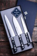 Set de cuțite profesionale de bucătărie Tojiro DP FT-032 – laminate din oțel VG10 » Lanternaputernica.RO