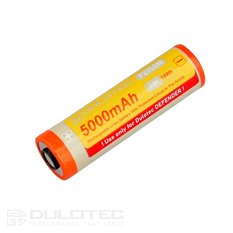 Baterie Vapcell Dulotec 21700 5000 mAh 10 A – F2150M cu borne pe o singură parte, pentru lanterna Dulotec Defender » Lanternaputernica.RO