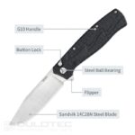 Cuțit pliant SRM 221X-GB – mâner din G10 și oțel 14C28N » Lanternaputernica.RO