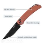 Cuțit pliant Asika SRM 411L-MN – mâner din Micarta și oțel 14C28N » Lanternaputernica.RO