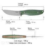 Cuțit cu lamă fixă SRM Fossa 605T-GP, mâner din G10 » Lanternaputernica.RO