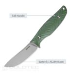 Cuțit cu lamă fixă SRM Fossa 605T-GP, mâner din G10 » Lanternaputernica.RO
