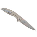 Cuțit pliant Dulotec Karma Damascus cu mâner din titan » Lanternaputernica.RO