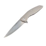 Cuțit pliant Dulotec Karma Damascus cu mâner din titan » Lanternaputernica.RO