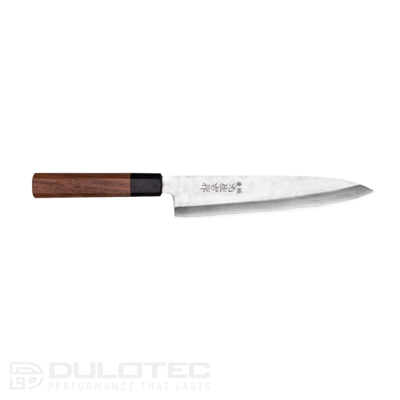Cuțit de bucătărie japonez Gyuto din oțel ZDP-189, finisaj argintiu Tsuchime, 210 mm » Lanternaputernica.RO