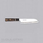 Cuțit de bucătărie japonez Santoku ZDP-189, 180 mm, mâner din fibră de carbon » Lanternaputernica.RO