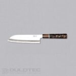 Cuțit de bucătărie japonez Santoku ZDP-189, 180 mm, mâner din fibră de carbon » Lanternaputernica.RO