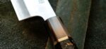 Cuțit de bucătărie japonez Santoku ZDP-189, 180 mm, mâner din fibră de carbon » Lanternaputernica.RO